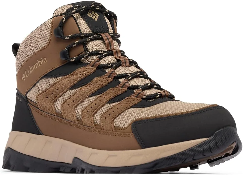 Columbia Men's Strata Trail Mid Waterproof Hiking Boots (Dark Brown/Khaki II) — image 5