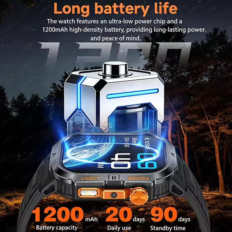 2026 Outdoor GPS Smart Watch | Bluetooth Calling | 1200mAh Battery | IP68 Waterproof — image 4