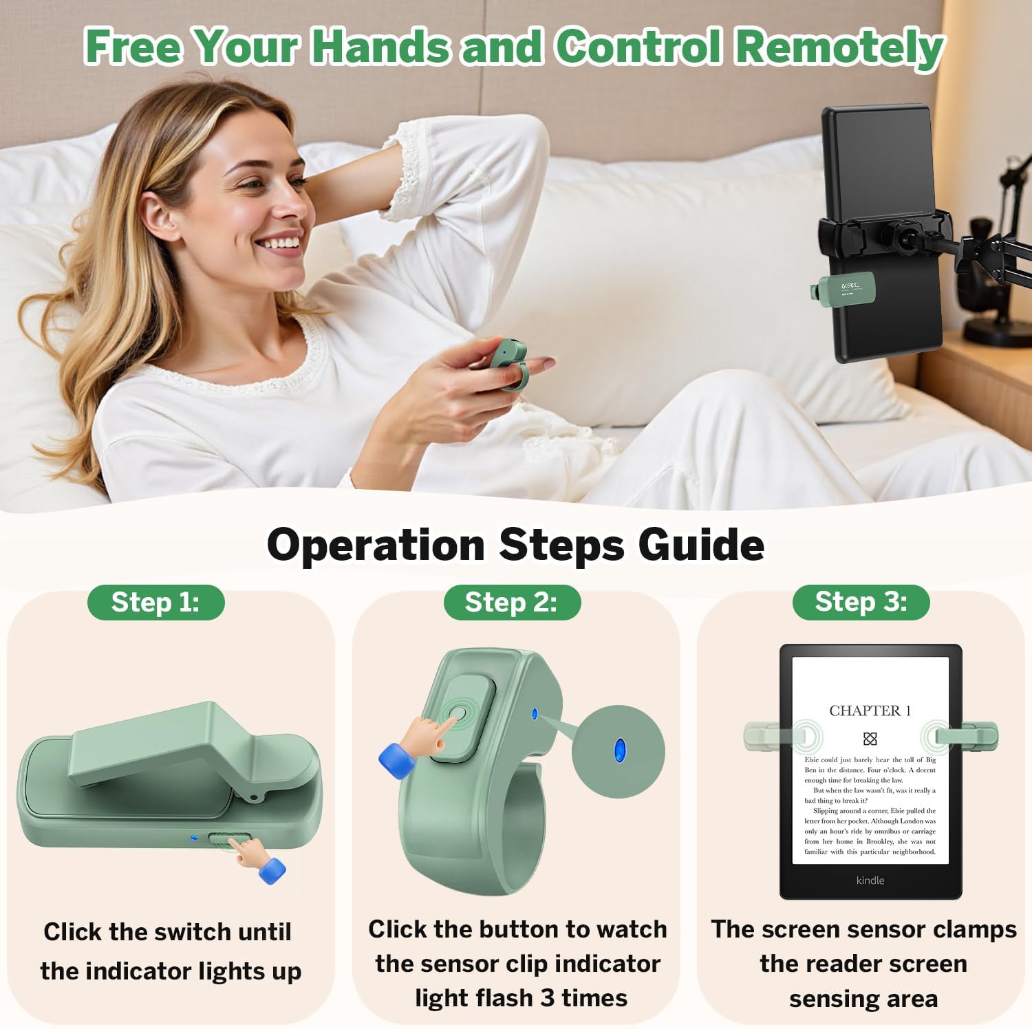 Page Turner Ring for Kindle – Hands-Free Remote Control for Kindle, iPad & Tablets — image 6