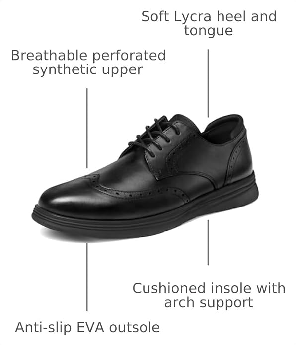 Men's Dress Casual Comfortable Sneakers Oxford Shoes (All Black) | NK Trends — image 2
