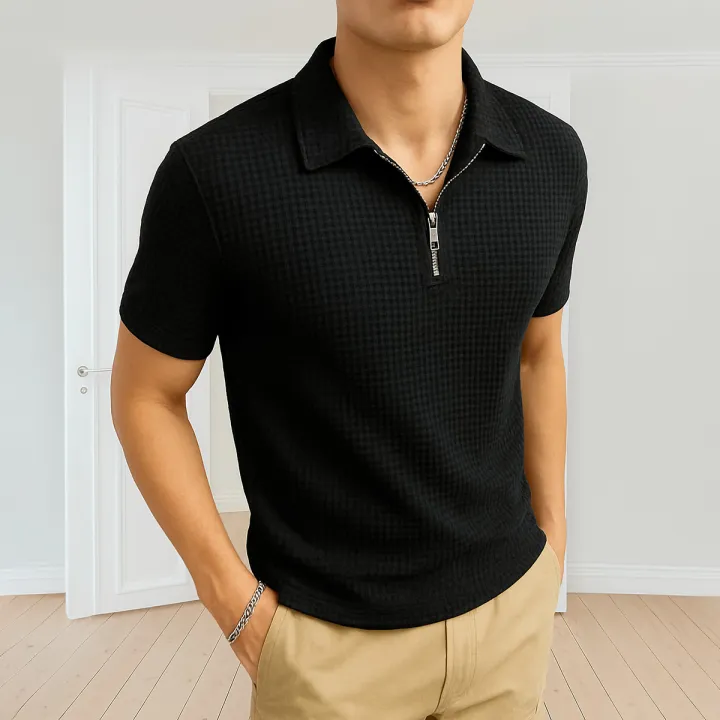Premium Waffle Knit Polo Shirt for Men | Summer Casual Wear | NK Trends — image 1